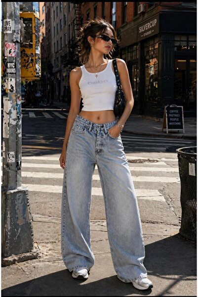 eyonnwear Τζιν με φαρδιά γραμμή σε vintage στυλ - Μόδα του δρόμου