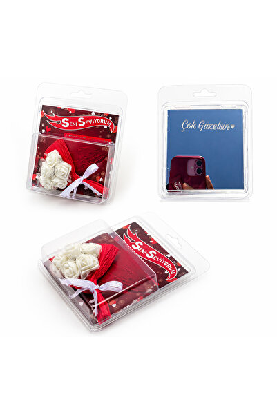 hediye Hot Flowers Çiçekli Seni Seviyorum Yazılı Premium Mini Gül Buketi Ayna...
