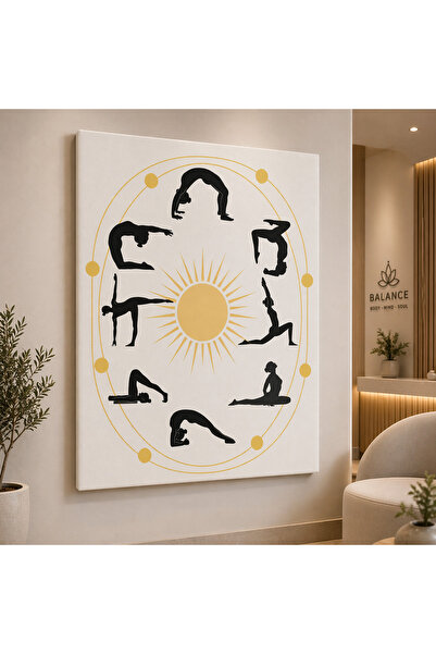 FTRMALZEMECİM Yoga ve Pilates Temalı Kanvas Tablo – Modern Dekoratif Duvar Ta...