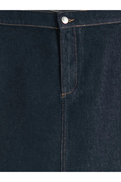 LC Waikiki Μπλε ναυτικό μίνι τζιν φούστα στάνταρ εφαρμογής