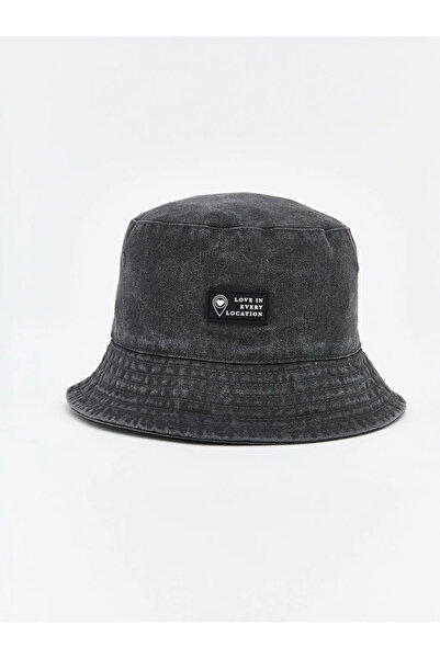 LC Waikiki Ανθρακί Κεντημένο Γυναικείο Καπέλο Bucket