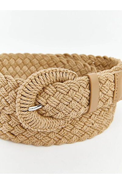 LC Waikiki Μπεζ ψάθινη πλεκτή γυναικεία ζώνη