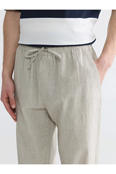 LC Waikiki Pantaloni pentru bărbați, confortabili, cu aspect de in, bej