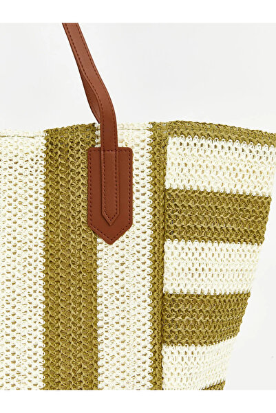 LC Waikiki Γυναικεία τσάντα παραλίας με πράσινο λουράκι ώμου