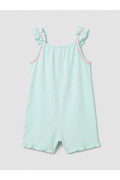 LC Waikiki Τυρκουάζ τετράγωνο γιακά με κέντημα κοριτσίστικη φόρμα