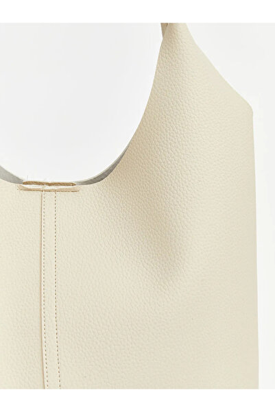 LC Waikiki Γυναικεία τσάντα ώμου σε μπεζ δερμάτινη εμφάνιση