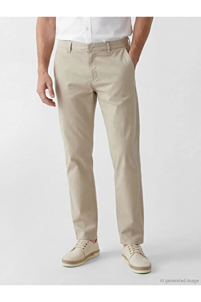 LC Waikiki Ανδρικό παντελόνι Chino Beige Standard Fit
