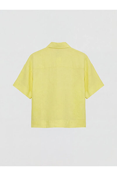 LC Waikiki Κίτρινο γυναικείο πουκάμισο από μείγμα μοντάλ