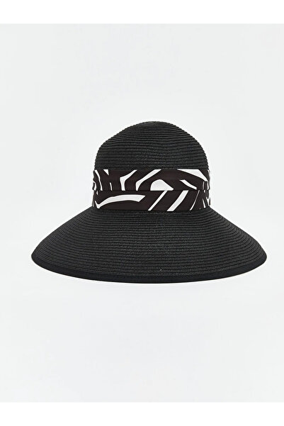 LC Waikiki Γυναικείο καπέλο Fedora με λεπτομέρεια από μαύρο φουλάρι