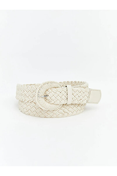 LC Waikiki Εκρού Ψάθινη Πλεκτή Γυναικεία Ζώνη