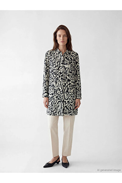 LC Waikiki Γυναικείο πουκάμισο με μαύρο σχέδιο