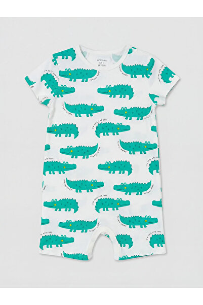 LC Waikiki Ecru Printed Baby Boy Romper Set of 2