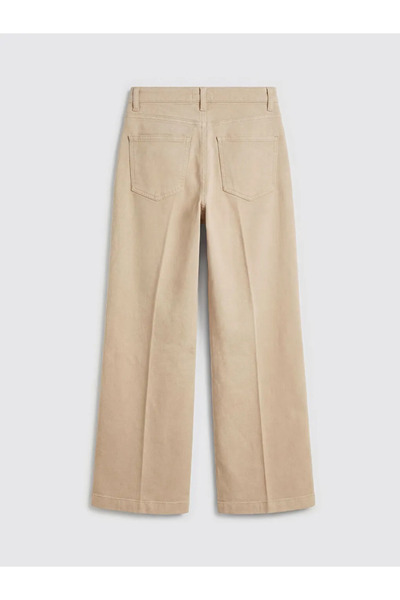 LC Waikiki Μπεζ γυναικείο τζιν παντελόνι Wideleg