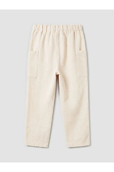 LC Waikiki Μπεζ παντελόνι cargo για αγόρια από λινό μείγμα
