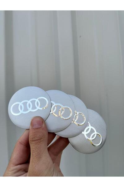 OEM Gümüş AUDİ Logolu Alüminyum Dış Kaplama Jant Göbeği Arması Yapıştırma 56 ...