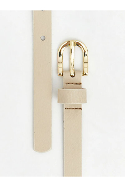 LC Waikiki Γυναικεία ζώνη σε μπεζ δερμάτινη εμφάνιση