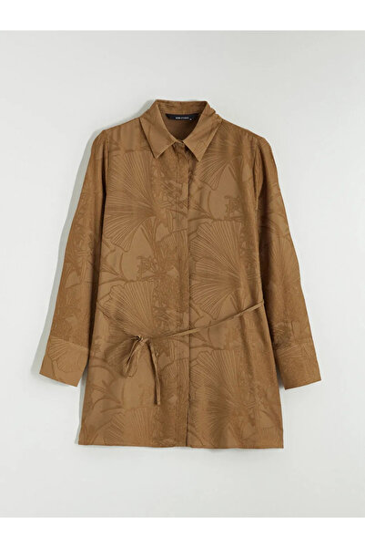 LC Waikiki Γυναικείο πουκάμισο τουνίκ με χακί σχέδιο