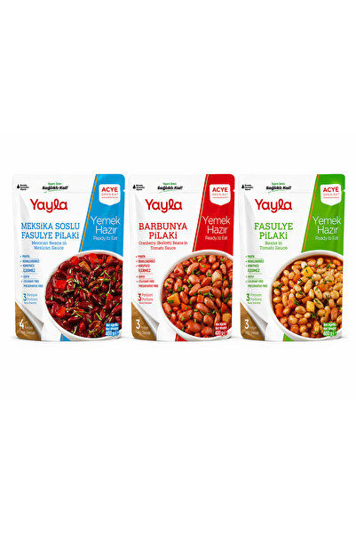 Yayla • Yemek Hazır Pilaki Seti - Meksika Soslu, Barbunya ve Fasulye Pilaki 3...
