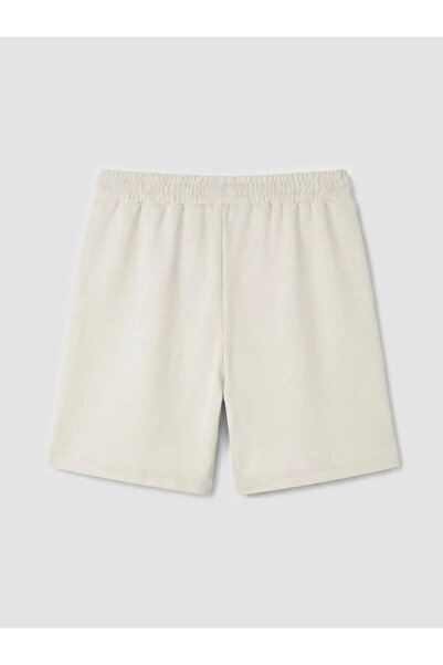 LC Waikiki Μπεζ γυναικείο σορτς με ελαστική μέση και απαλή υφή