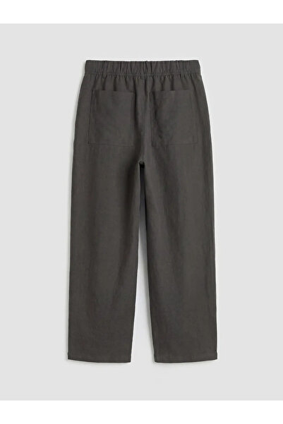 LC Waikiki Γυναικείο παντελόνι από ύφασμα με πλισέ σε χαλαρή γραμμή Anthracite