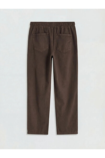 LC Waikiki Καφέ Γυναικείο Τζιν Παντελόνι Balloon Fit με Ελαστική Μέση