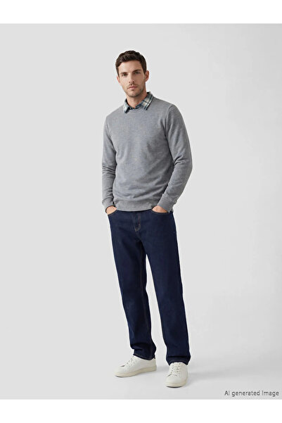 LC Waikiki Gray Shirt Collar Men's Sweatshirt