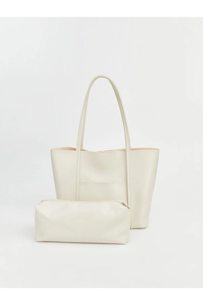 LC Waikiki Γυναικεία τσάντα ώμου και τσάντα χειρός σε μπεζ δερμάτινη εμφάνιση