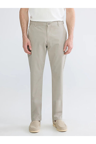LC Waikiki Ανδρικό παντελόνι Chino Beige Standard Fit Gabardine