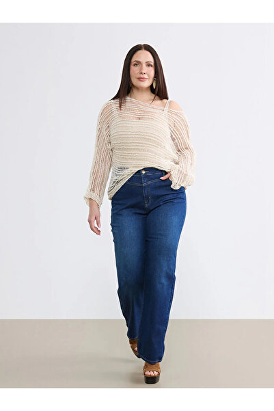 LC Waikiki Γυναικείο τζιν παντελόνι σε ίσια γραμμή, σκούρο μπλε