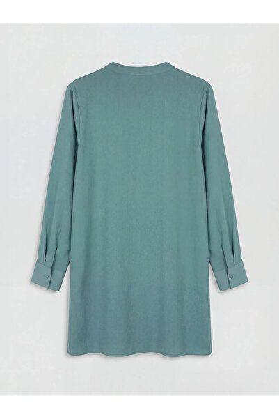 LC Waikiki Πράσινο γυναικείο πουκάμισο με γιακά δικαστή