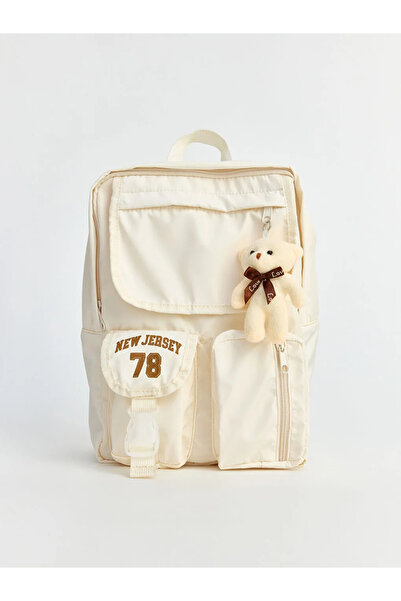 LC Waikiki Μπεζ Νιου Τζέρσεϊ με τύπωμα Κορίτσι Σακίδιο πλάτης ετών