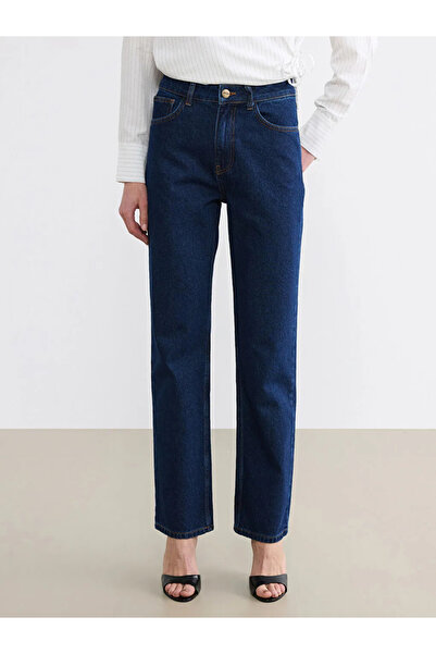 LC Waikiki Γυναικείο τζιν παντελόνι σε ίσια γραμμή, σκούρο μπλε