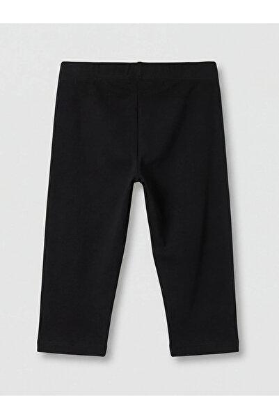 LC Waikiki Μαύρο κοριτσίστικο καλσόν με ελαστική μέση