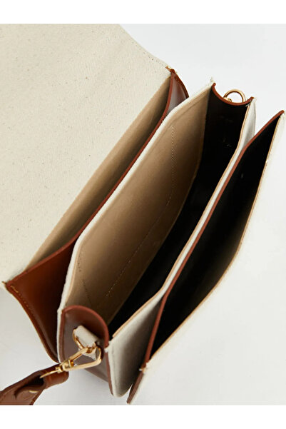 LC Waikiki Γυναικεία τσάντα ώμου σε μπεζ καμβά