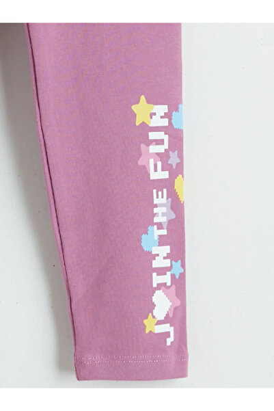 LC Waikiki Μωβ εμπριμέ κολάν για κορίτσια