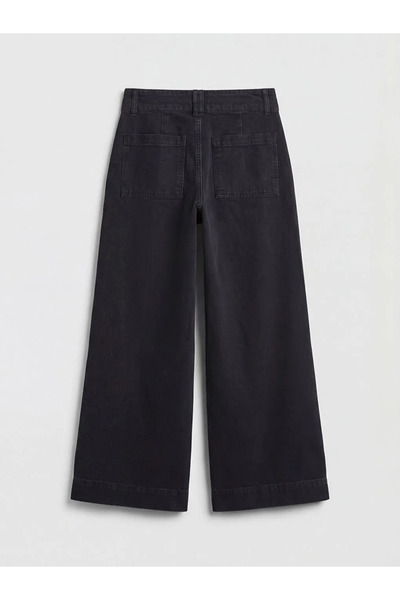 LC Waikiki Μαύρο γυναικείο τζιν παντελόνι με φαρδύ πόδι
