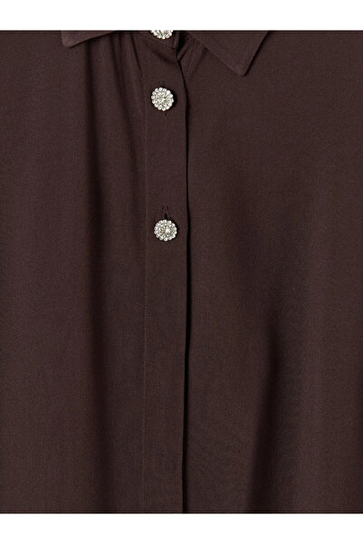 LC Waikiki Καφέ Γυναικείο Πουκάμισο Regular Fit