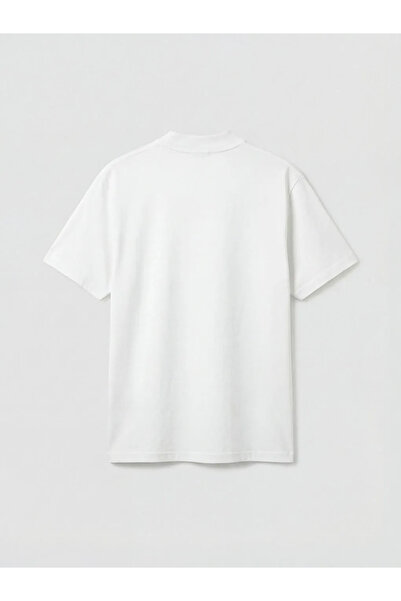 LC Waikiki Λευκό Γυναικείο Τουνίκ με Πέτρες σε Σχέδιο Ποδηλατικού Λαιμού