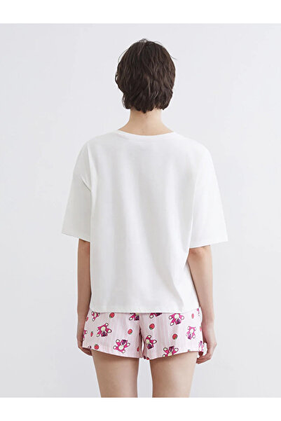 LC Waikiki Ροζ γυναικείο σορτς πιτζάμα με στάμπα Toy Story