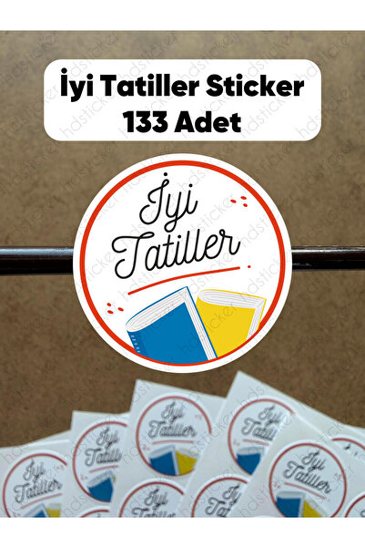 hdsticker 133 Adet İyi Tatiller Yapışkanlı Sticker Karne Öğretmen Etiketi Oku...