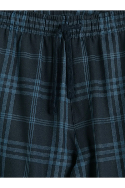 LC Waikiki Ανδρικό καρό παντελόνι πιτζάμας Navy Blue Standard Fit