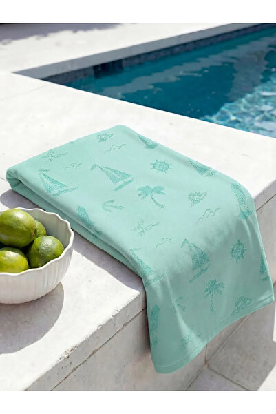 LC Waikiki Πετσέτα θαλάσσης για αγόρια με τιρκουάζ σχέδιο 70x140 εκ.