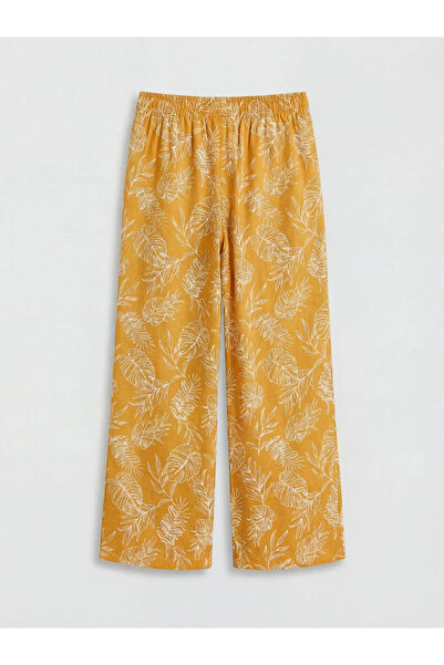 LC Waikiki Beige Patterned Girl's Pants with Elastic Waist