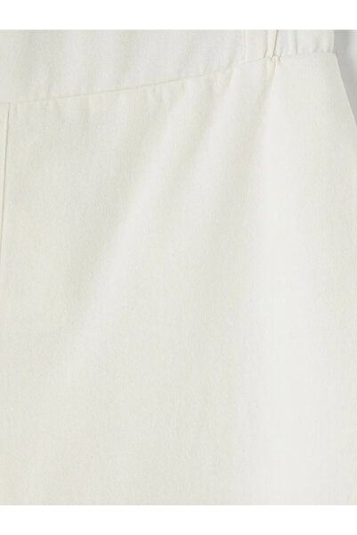 LC Waikiki Εκρού Γυναικείο Παντελόνι Γκαμπαρντίνα με Ελαστική Μέση