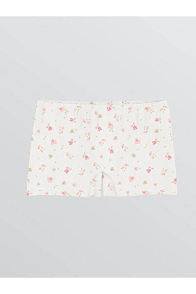 LC Waikiki Κοριτσίστικα μποξεράκια με σχέδιο λουλουδιών σε χρώμα εκρού