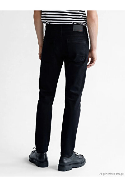 LC Waikiki Μαύρο ανδρικό τζιν παντελόνι 750 Slim Fit