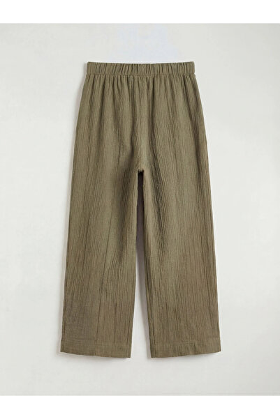 LC Waikiki Χακί γυναικείο παντελόνι με ελαστική μέση