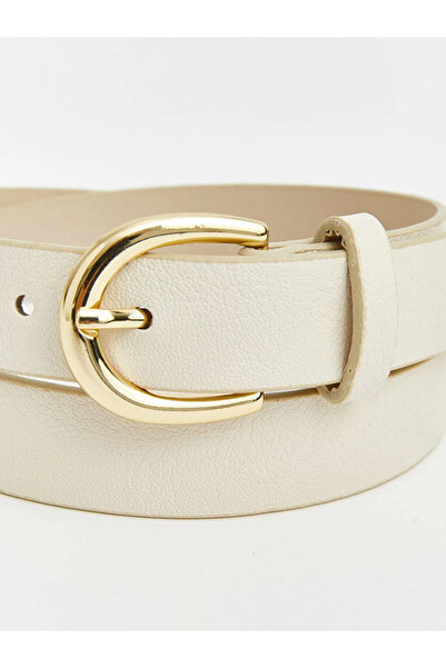 LC Waikiki Γυναικεία ζώνη σε μπεζ δερμάτινη εμφάνιση