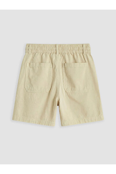 LC Waikiki Μπεζ γυναικείο τζιν σορτς με ελαστική μέση