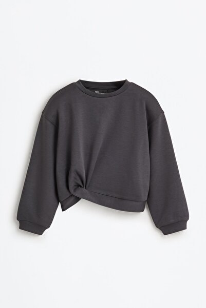 LEFTIES Düğüm detaylı dökümlü pelüş sweatshirt